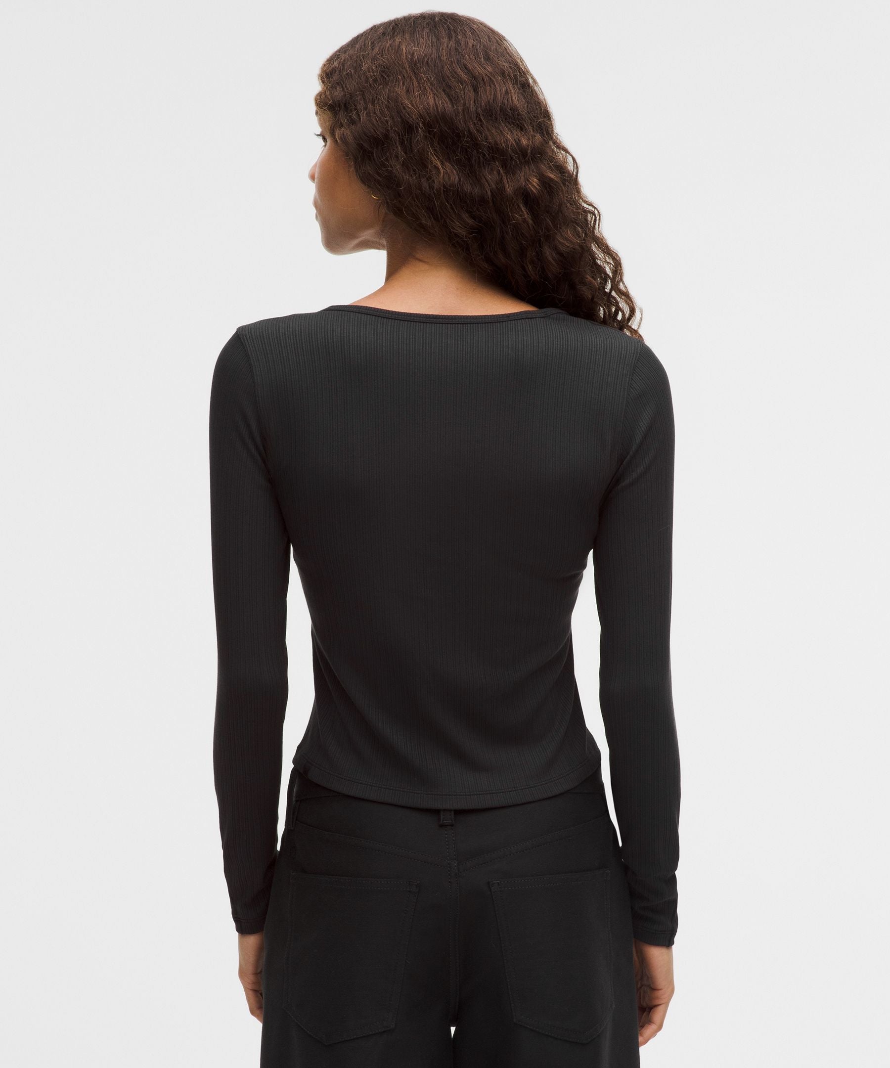 Lululemon Women's Hold Tight Micro-Rib V-Neck Long-Sleeve Shirt