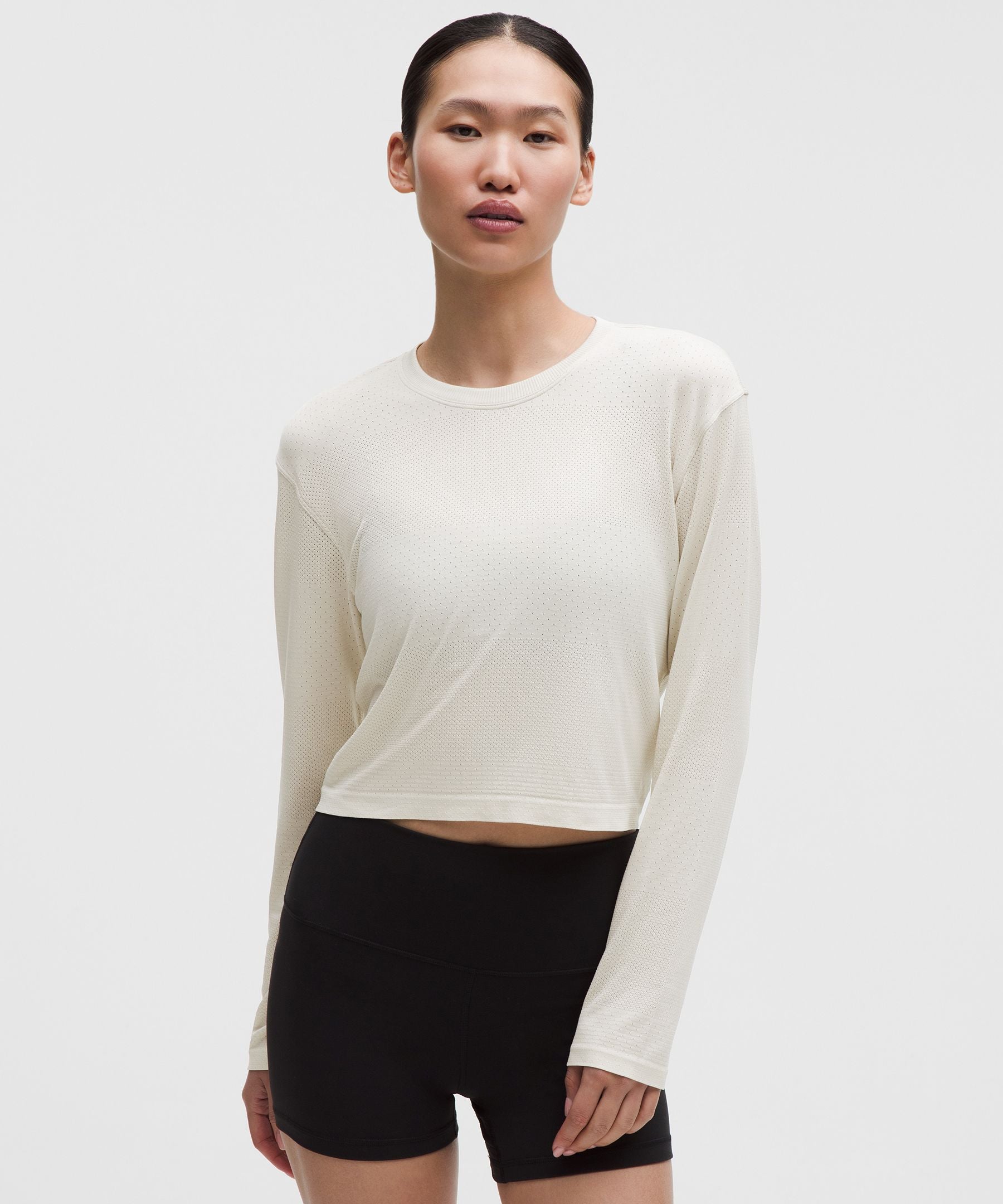 Lululemon Women's Swiftly Perforated Stripe Long-Sleeve Shirt