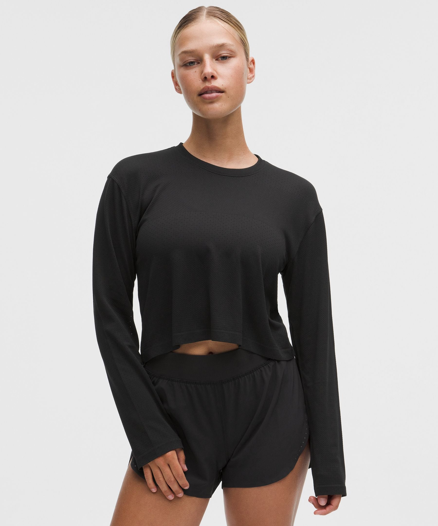 Lululemon Women's Swiftly Perforated Stripe Long-Sleeve Shirt