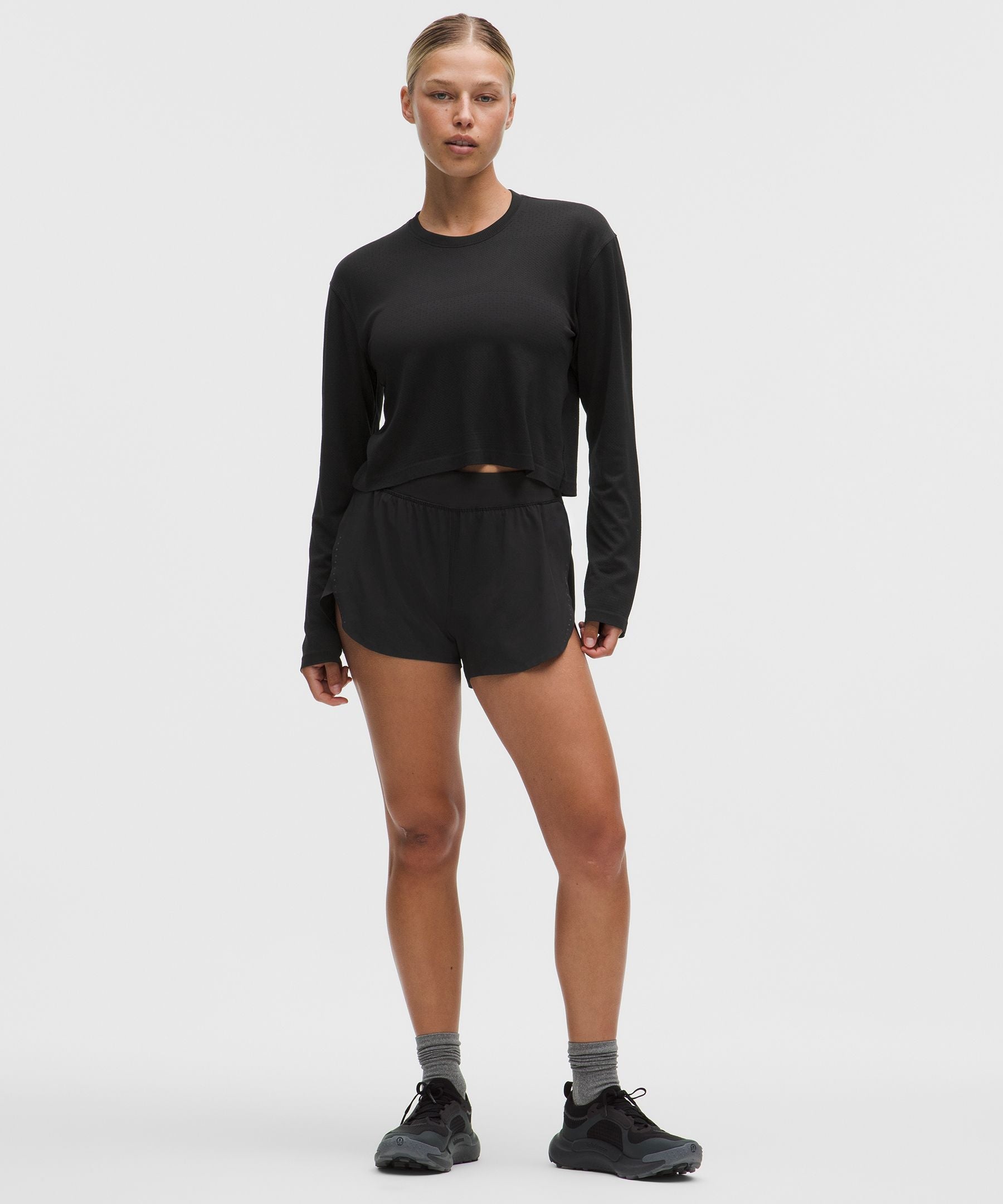 Lululemon Women's Swiftly Perforated Stripe Long-Sleeve Shirt