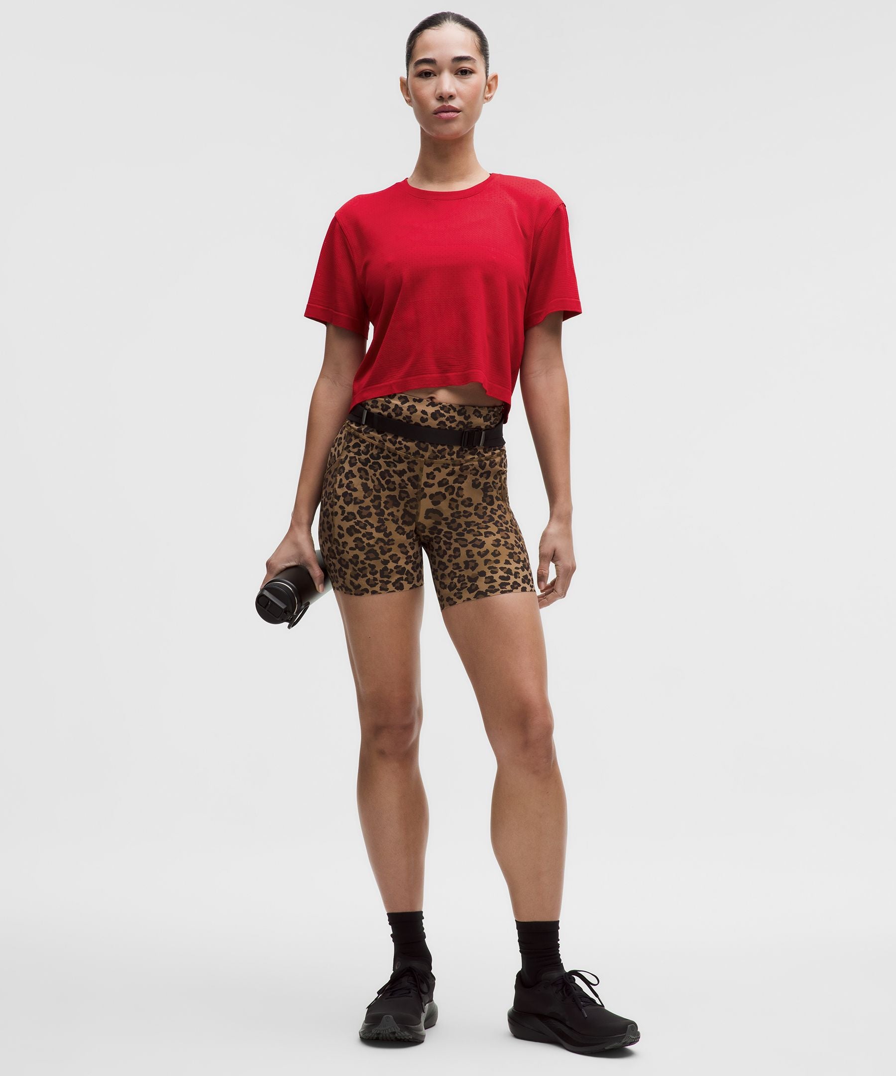 Lululemon Women's Swiftly Perforated Stripe Short-Sleeve Shirt