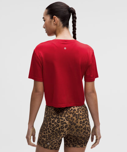Lululemon Women's Swiftly Perforated Stripe Short-Sleeve Shirt