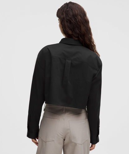 Lululemon Women's Woven Cropped Button-Up Long-Sleeve Shirt