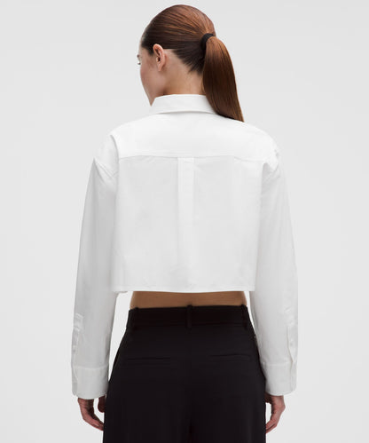 Lululemon Women's Woven Cropped Button-Up Long-Sleeve Shirt