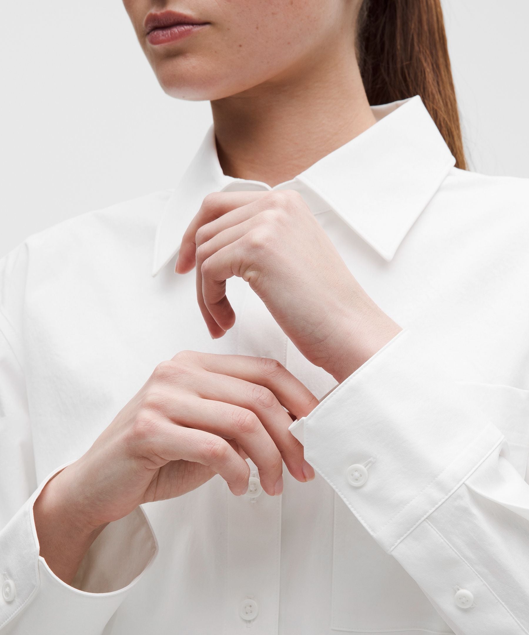 Lululemon Women's Woven Cropped Button-Up Long-Sleeve Shirt
