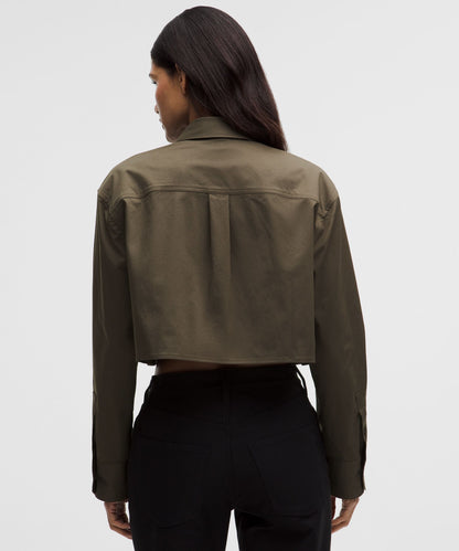 Lululemon Women's Woven Cropped Button-Up Long-Sleeve Shirt