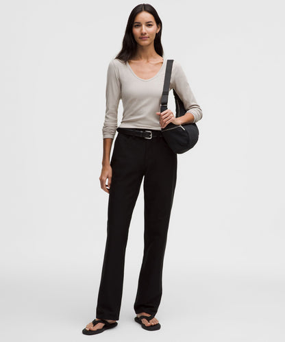 Lululemon Women's Hold Tight Micro-Rib V-Neck Long-Sleeve Shirt