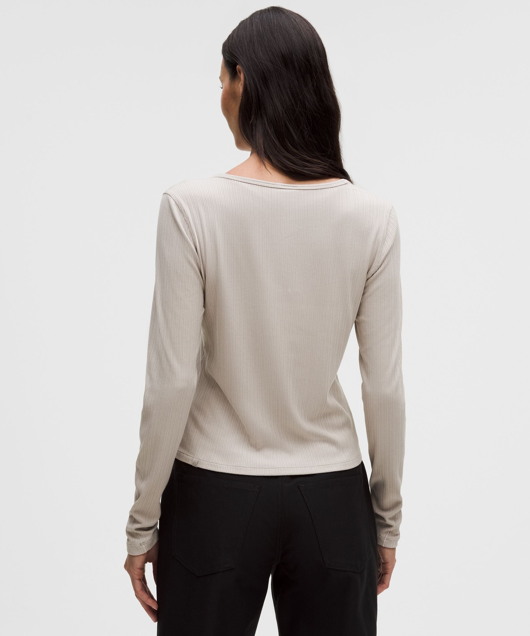 Lululemon Women's Hold Tight Micro-Rib V-Neck Long-Sleeve Shirt