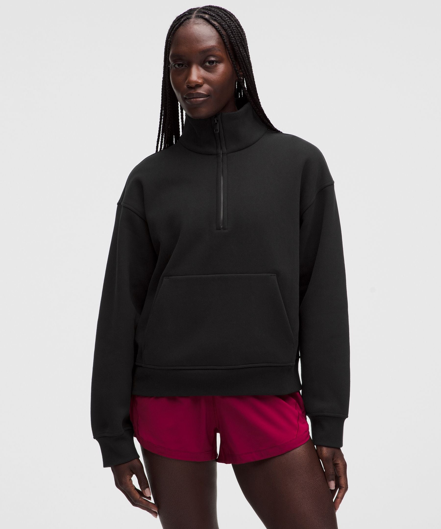 Lululemon Women's Steady State SuperLoft Funnel-Neck Half Zip
