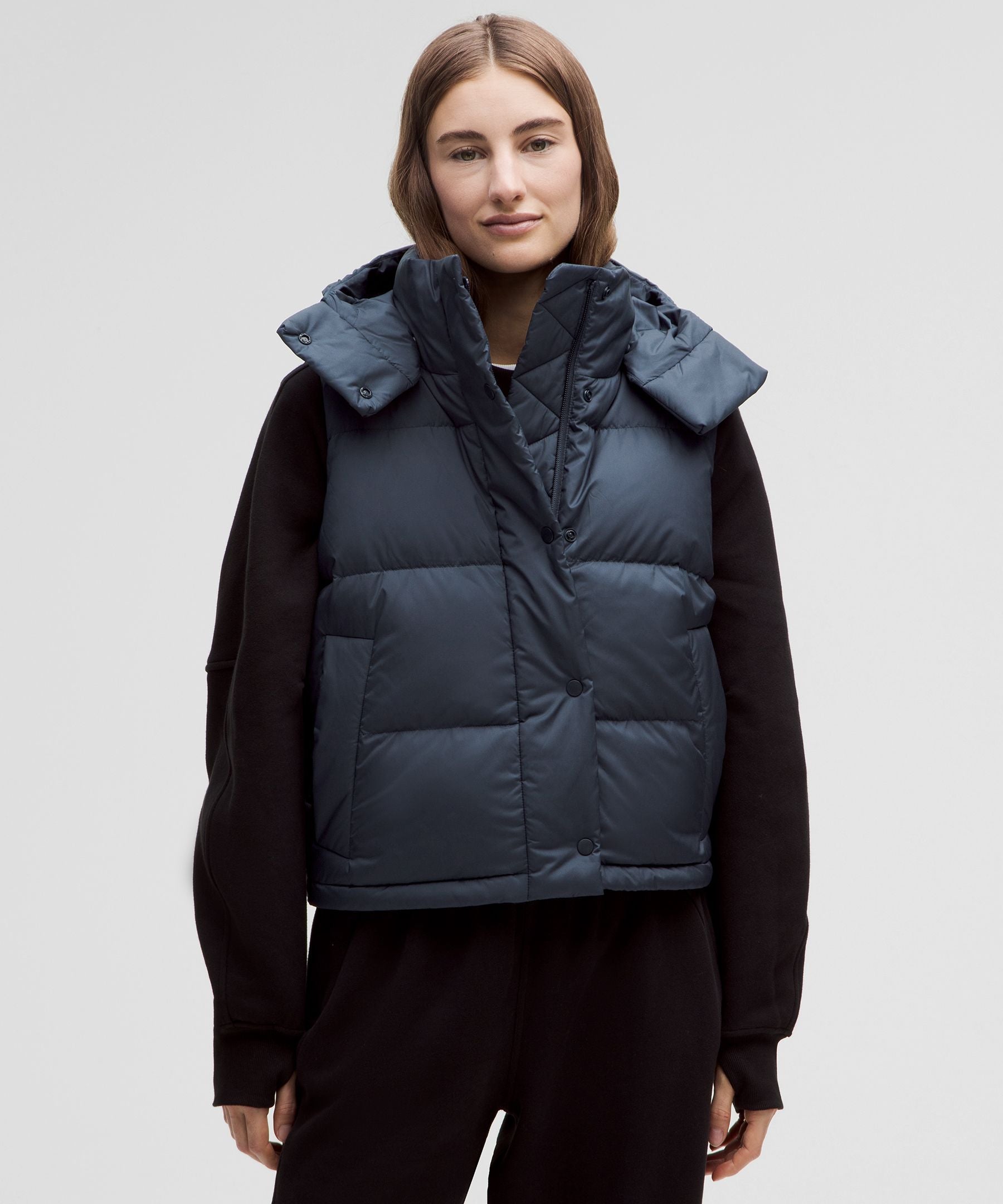 Lululemon Wunder Puff 600-Down-Fill Cropped Vest True Navy