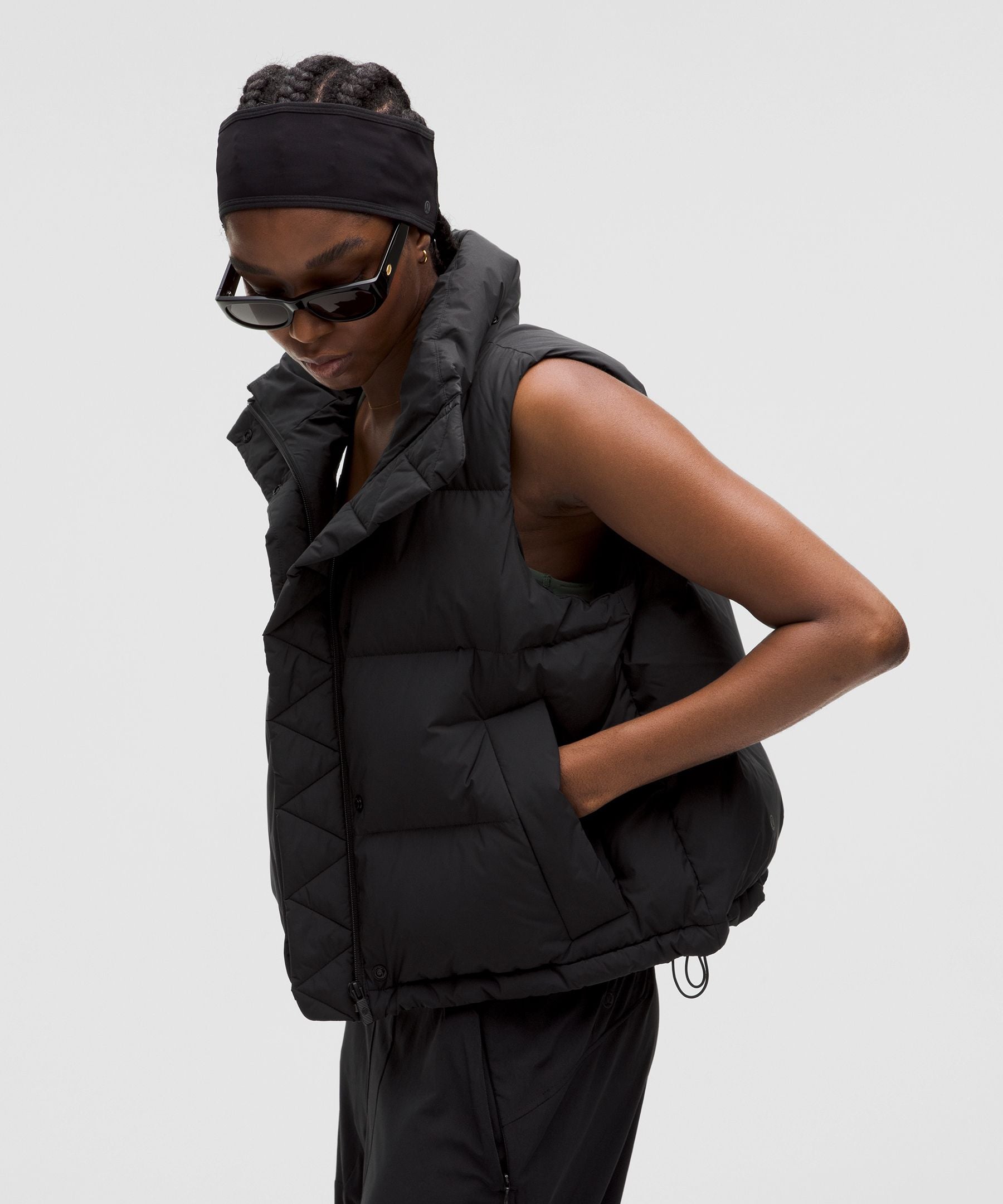 Lululemon Wunder Puff 600-Down-Fill Cropped Vest Black