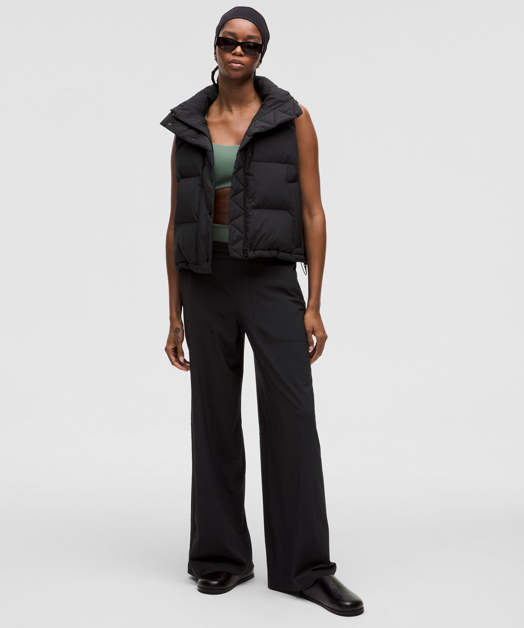 Lululemon Wunder Puff 600-Down-Fill Cropped Vest Black