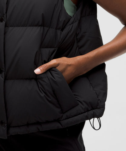 Lululemon Wunder Puff 600-Down-Fill Cropped Vest Black
