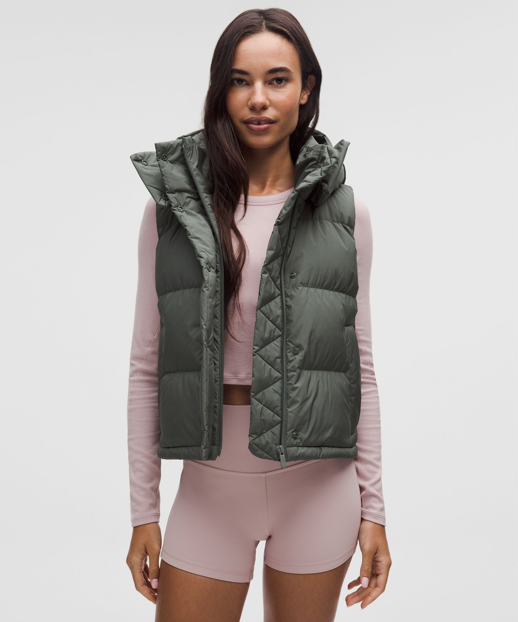 Lululemon Wunder Puff 600-Down-Fill Cropped Vest Palm Deco