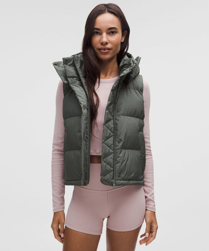Lululemon Wunder Puff 600-Down-Fill Cropped Vest Palm Deco
