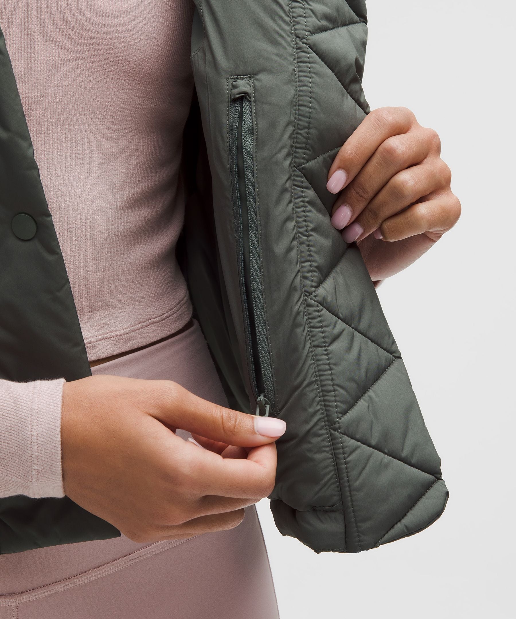 Lululemon Wunder Puff 600-Down-Fill Cropped Vest Palm Deco