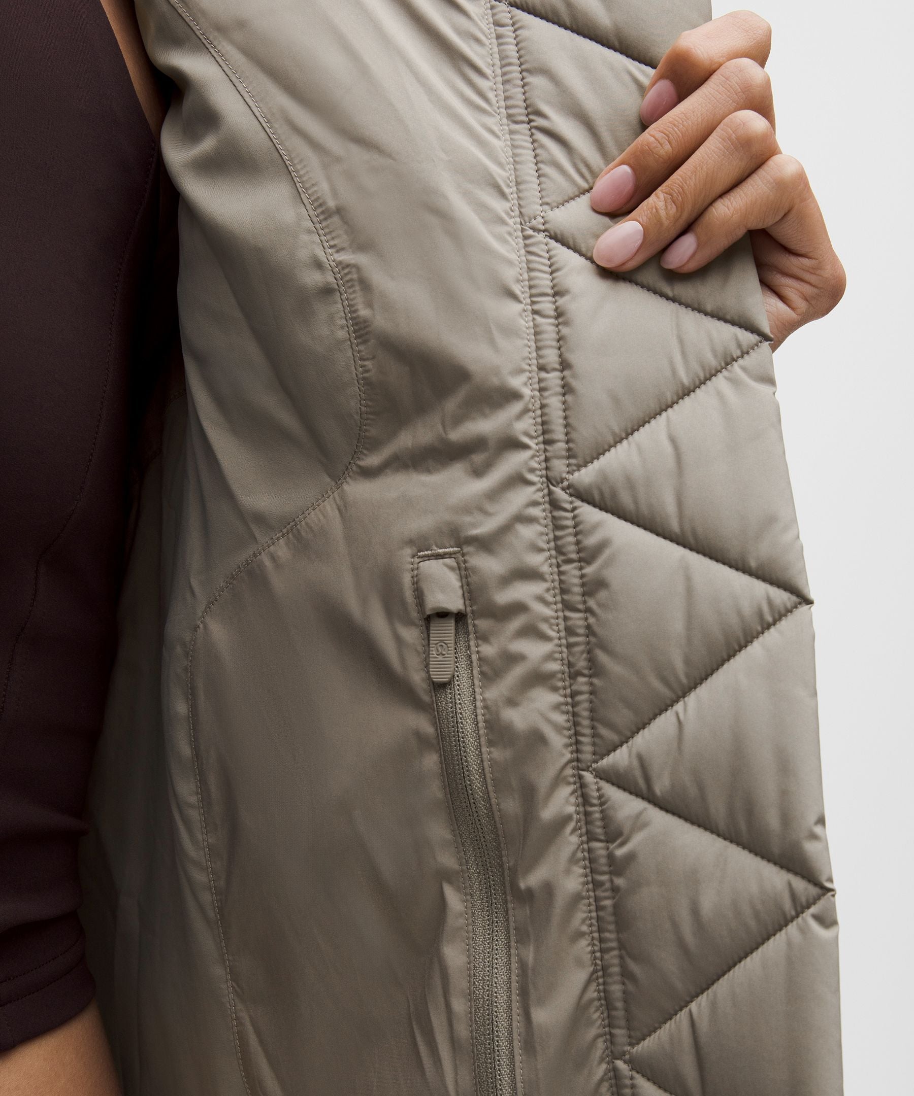 Lululemon Wunder Puff 600-Down-Fill Cropped Vest Warm Ash Grey
