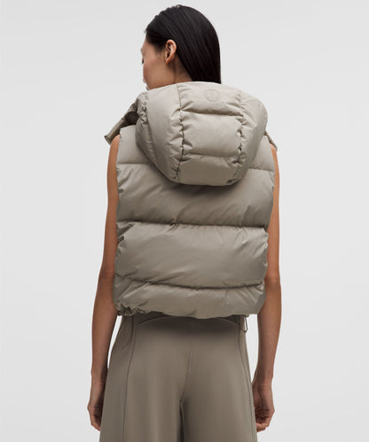 Lululemon Wunder Puff 600-Down-Fill Cropped Vest Warm Ash Grey