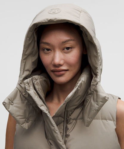 Lululemon Wunder Puff 600-Down-Fill Cropped Vest Warm Ash Grey