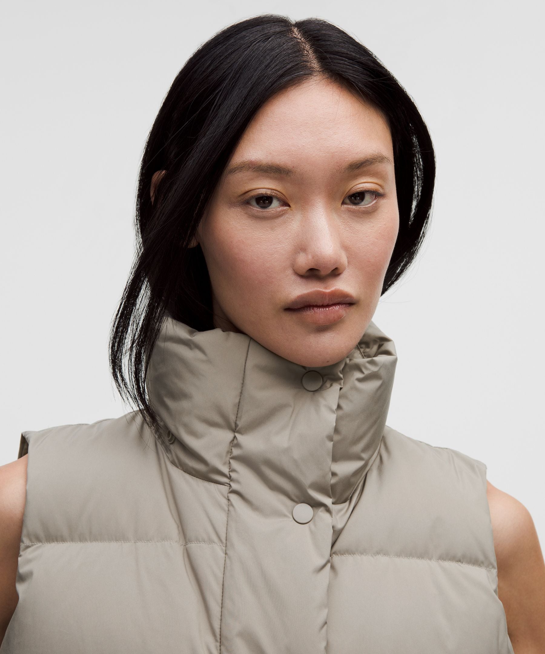 Lululemon Wunder Puff 600-Down-Fill Cropped Vest Warm Ash Grey