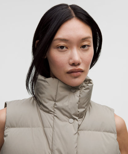 Lululemon Wunder Puff 600-Down-Fill Cropped Vest Warm Ash Grey
