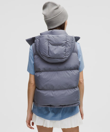 Lululemon Wunder Puff 600-Down-Fill Cropped Vest Solar Grey/Rhino Grey