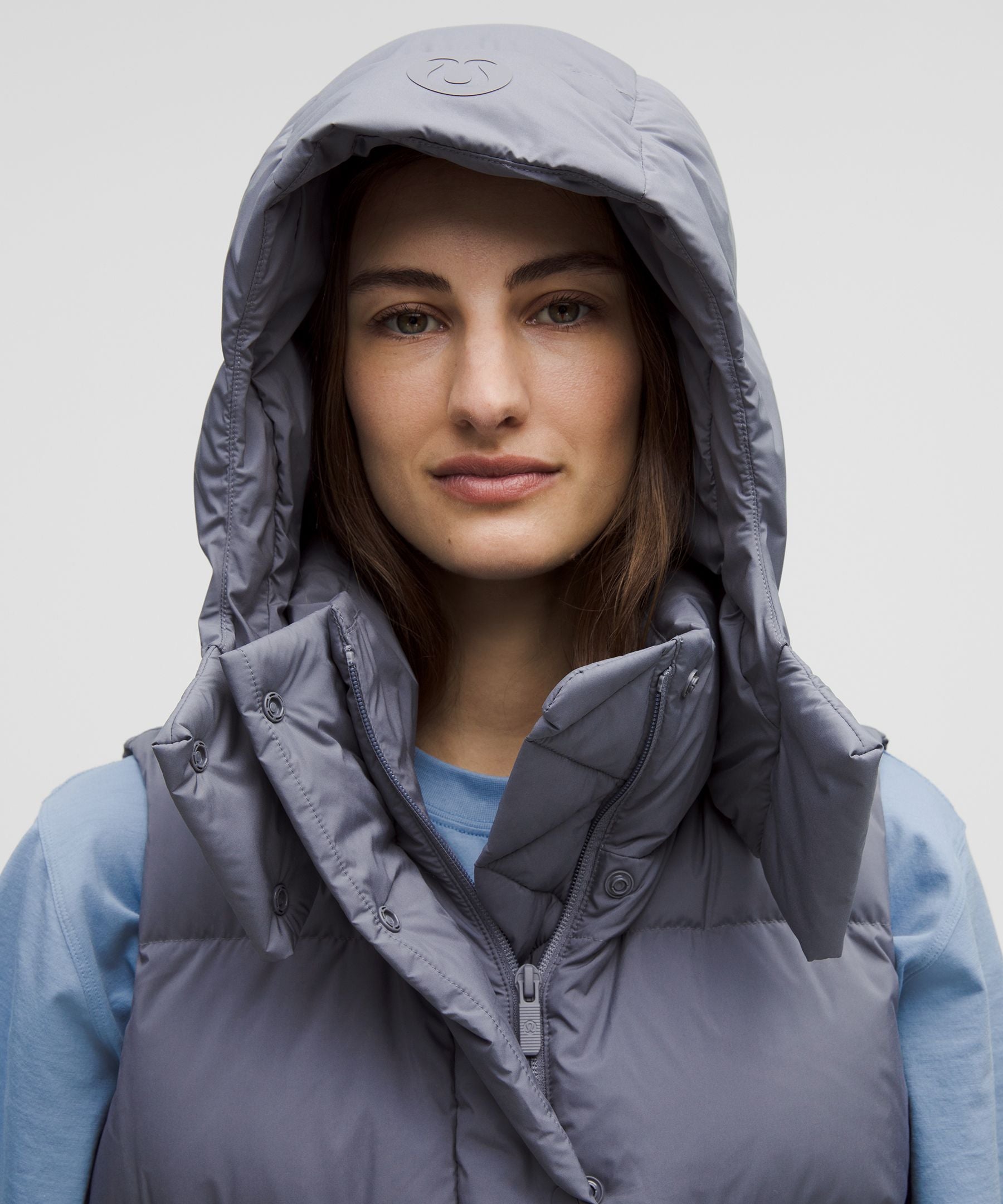 Lululemon Wunder Puff 600-Down-Fill Cropped Vest Solar Grey/Rhino Grey