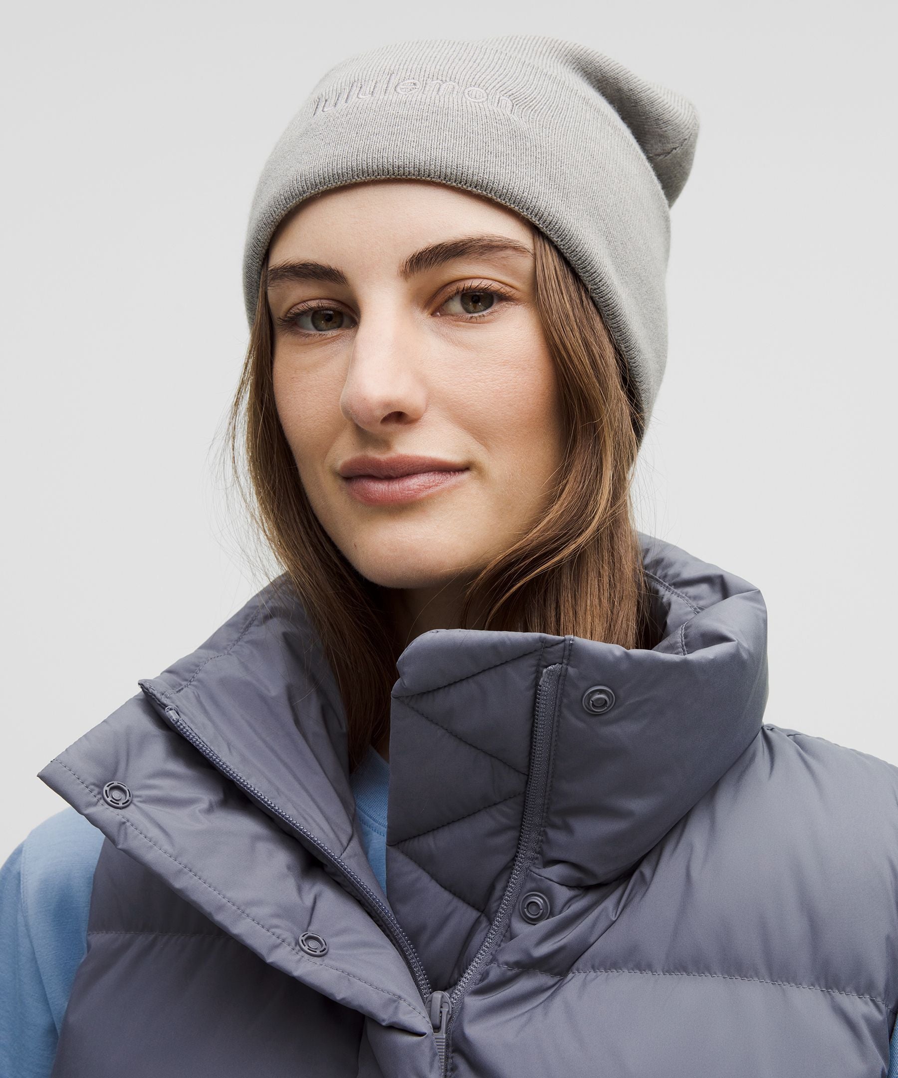 Lululemon Wunder Puff 600-Down-Fill Cropped Vest Solar Grey/Rhino Grey