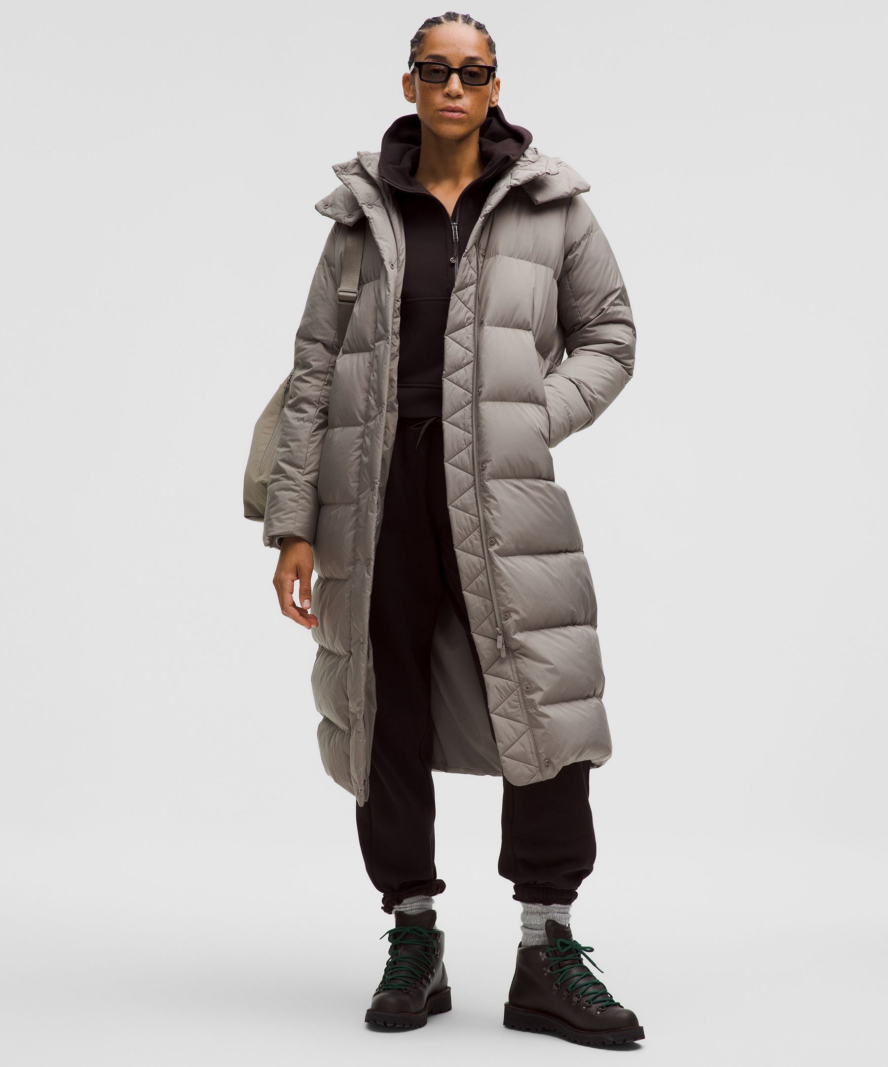 Lululemon Wunder Puff 600-Down-Fill Long Jacket Warm Ash Grey