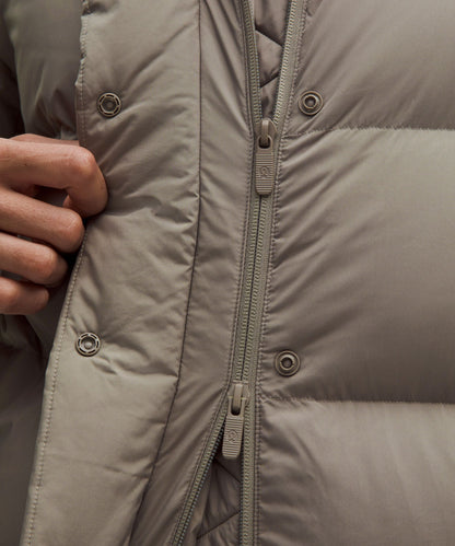 Lululemon Wunder Puff 600-Down-Fill Long Jacket Warm Ash Grey