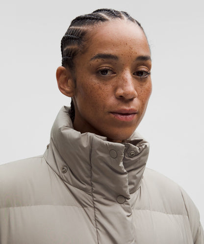 Lululemon Wunder Puff 600-Down-Fill Long Jacket Warm Ash Grey
