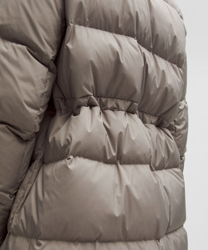 Lululemon Wunder Puff 600-Down-Fill Long Jacket Warm Ash Grey