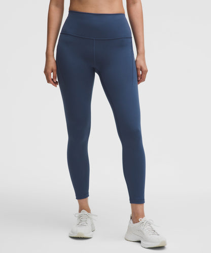 Lululemon Wunder Train High-Rise Tight with Pockets 25" Blue Twill