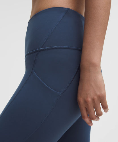 Lululemon Wunder Train High-Rise Tight with Pockets 25" Blue Twill