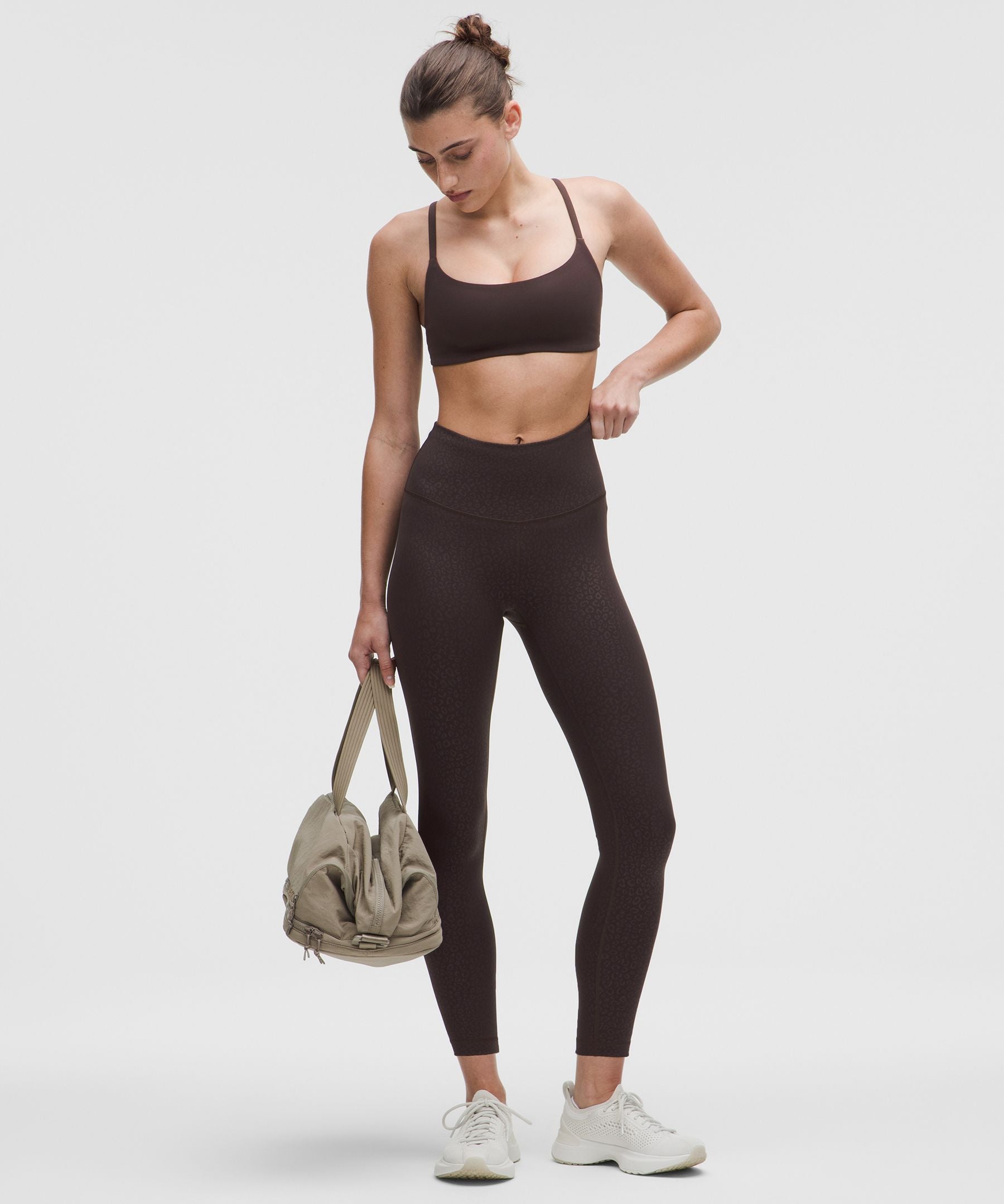 Lululemon Wunder Train High-Rise Tight 25" Leopardo Shift Micro Emboss Brown