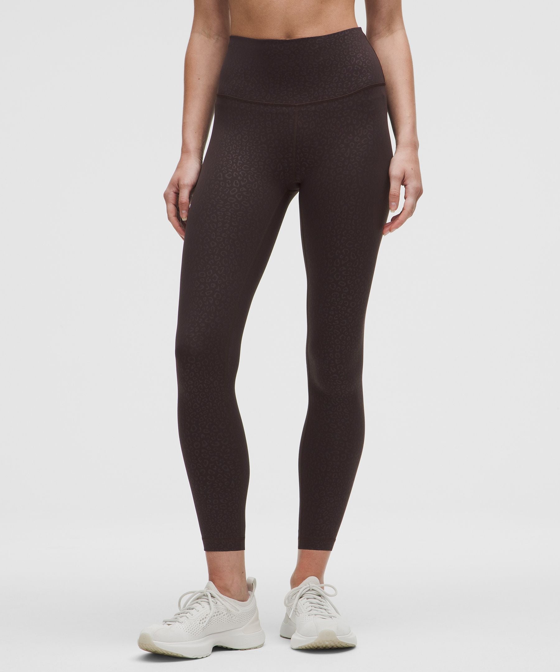 Lululemon Wunder Train High-Rise Tight 25" Leopardo Shift Micro Emboss Brown