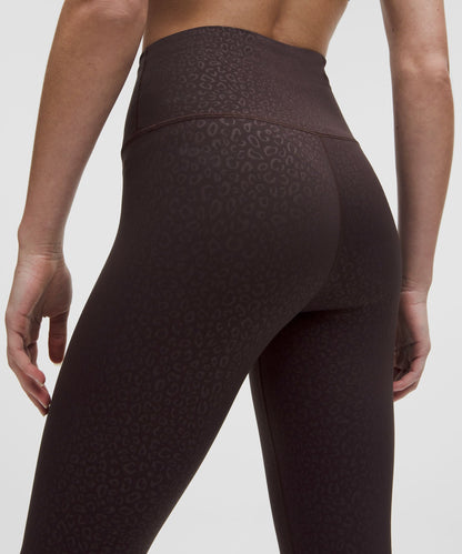 Lululemon Wunder Train High-Rise Tight 25" Leopardo Shift Micro Emboss Brown