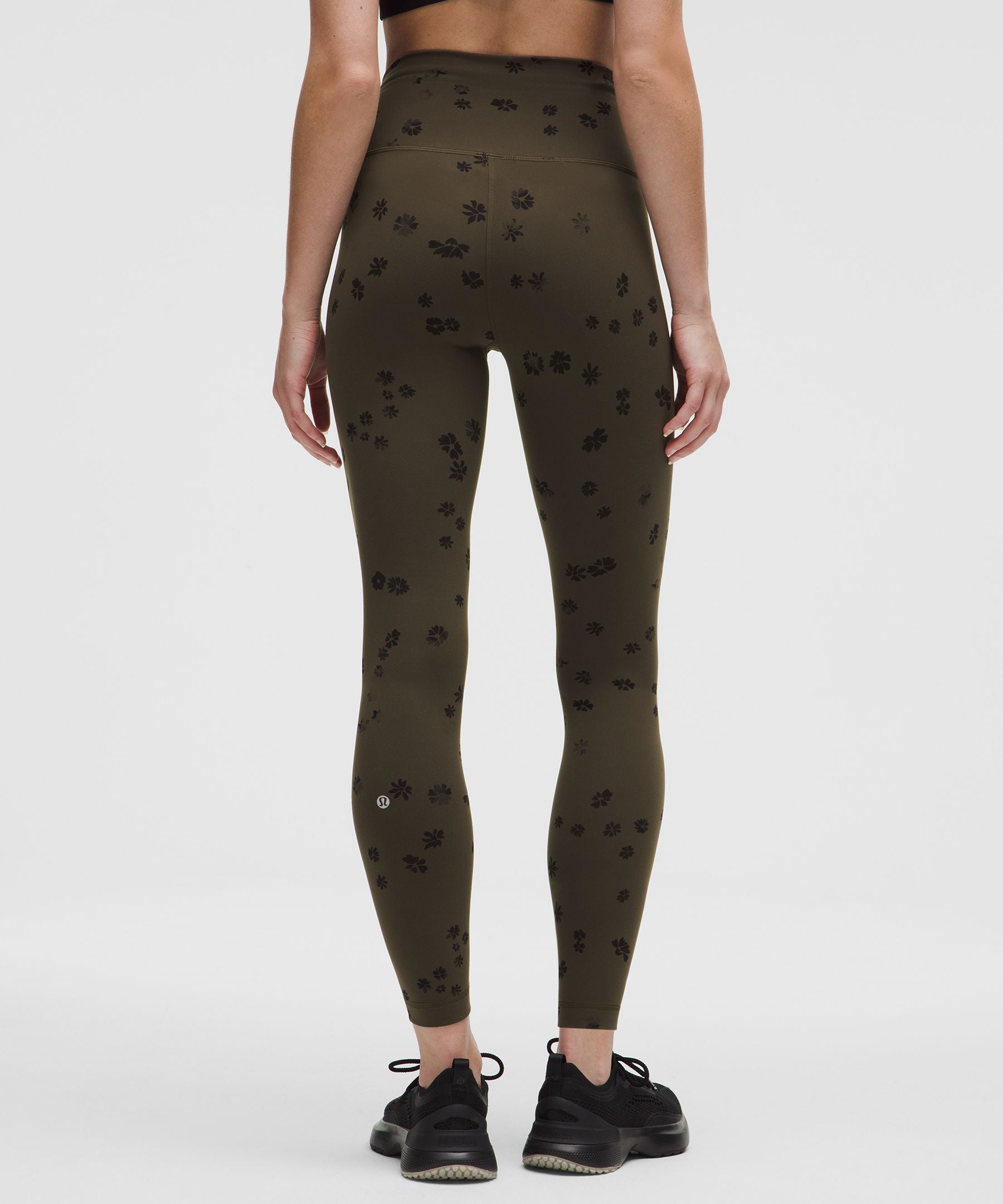 Lululemon Wunder Train High-Rise Tight 25" Floral Breeze Olive Brown Black
