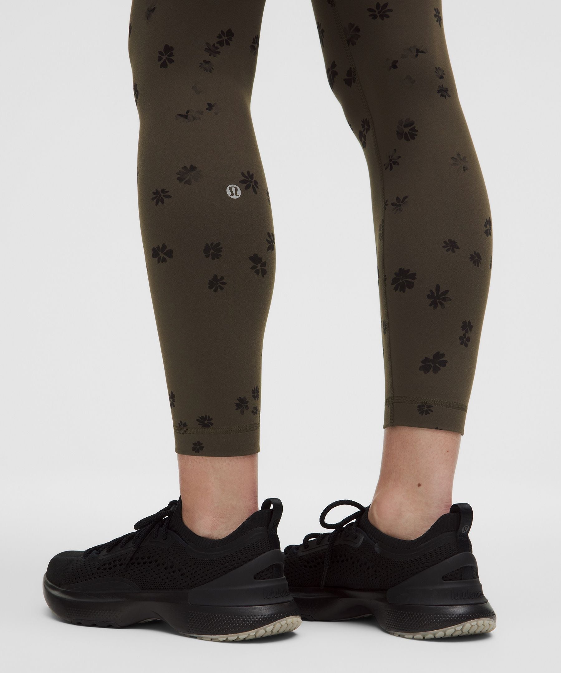 Lululemon Wunder Train High-Rise Tight 25" Floral Breeze Olive Brown Black