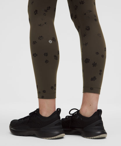 Lululemon Wunder Train High-Rise Tight 25" Floral Breeze Olive Brown Black