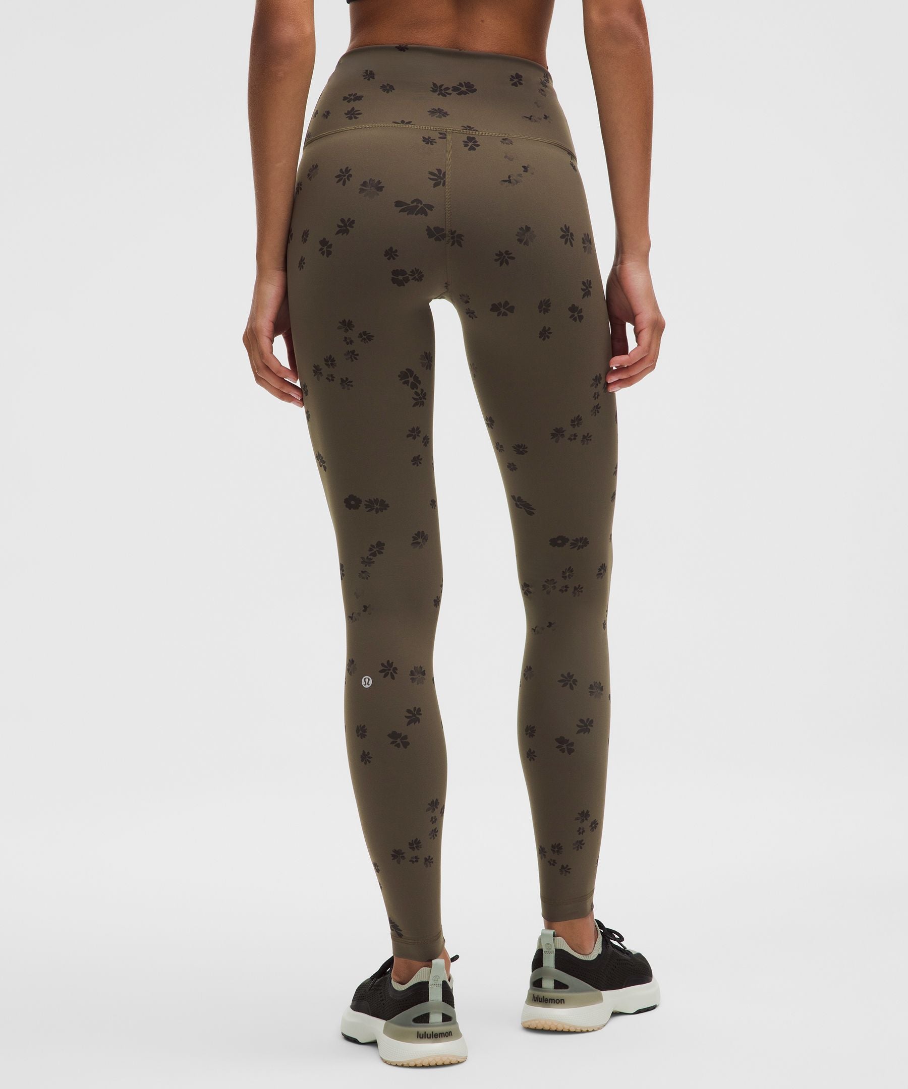 Lululemon Wunder Train High-Rise Tight 28" Floral Breeze Olive Brown Black