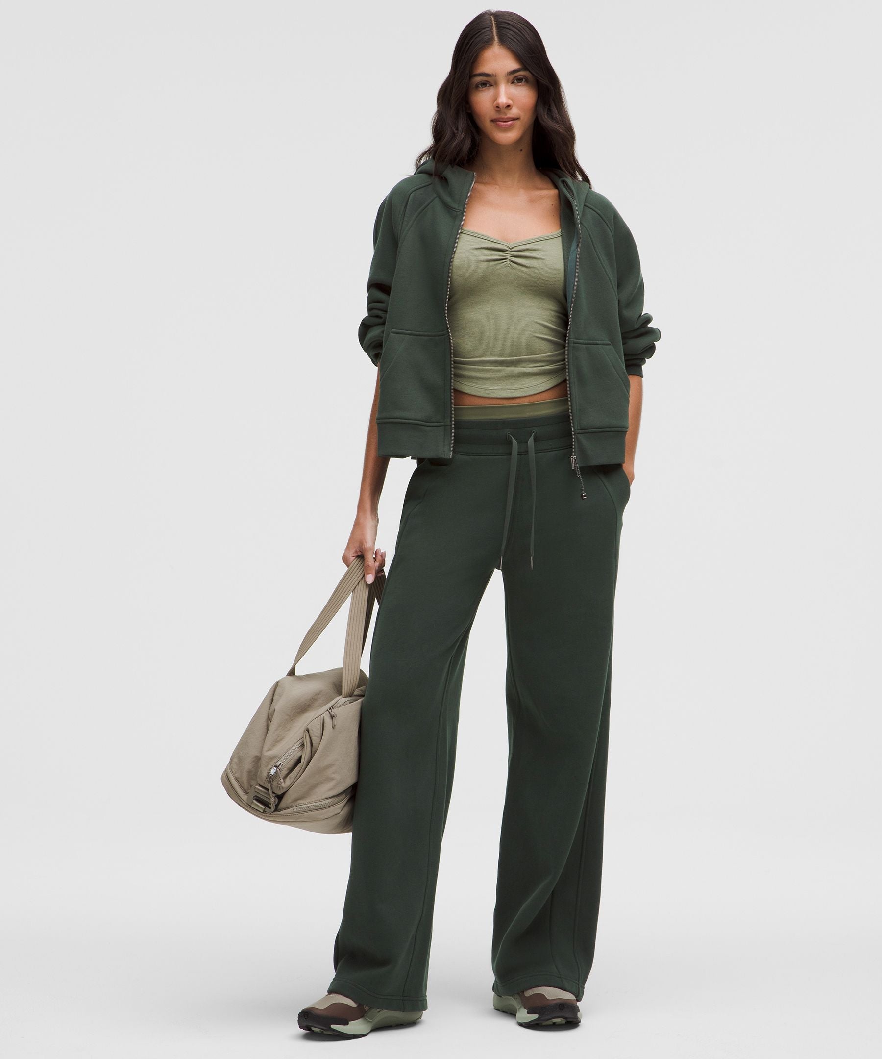 Lululemon Scuba Mid-Rise Wide-Leg Pant *Regular Rainforest Green