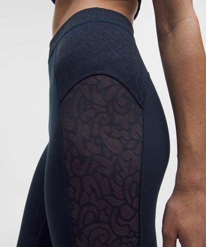 Lululemon Women's Paisley Sheer Lace Jacquard Panelled High-Rise Tight 25"