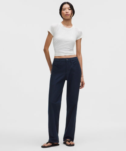 Lululemon Women's EasyFive Mid-Rise Relaxed-Straight Pant *Tall