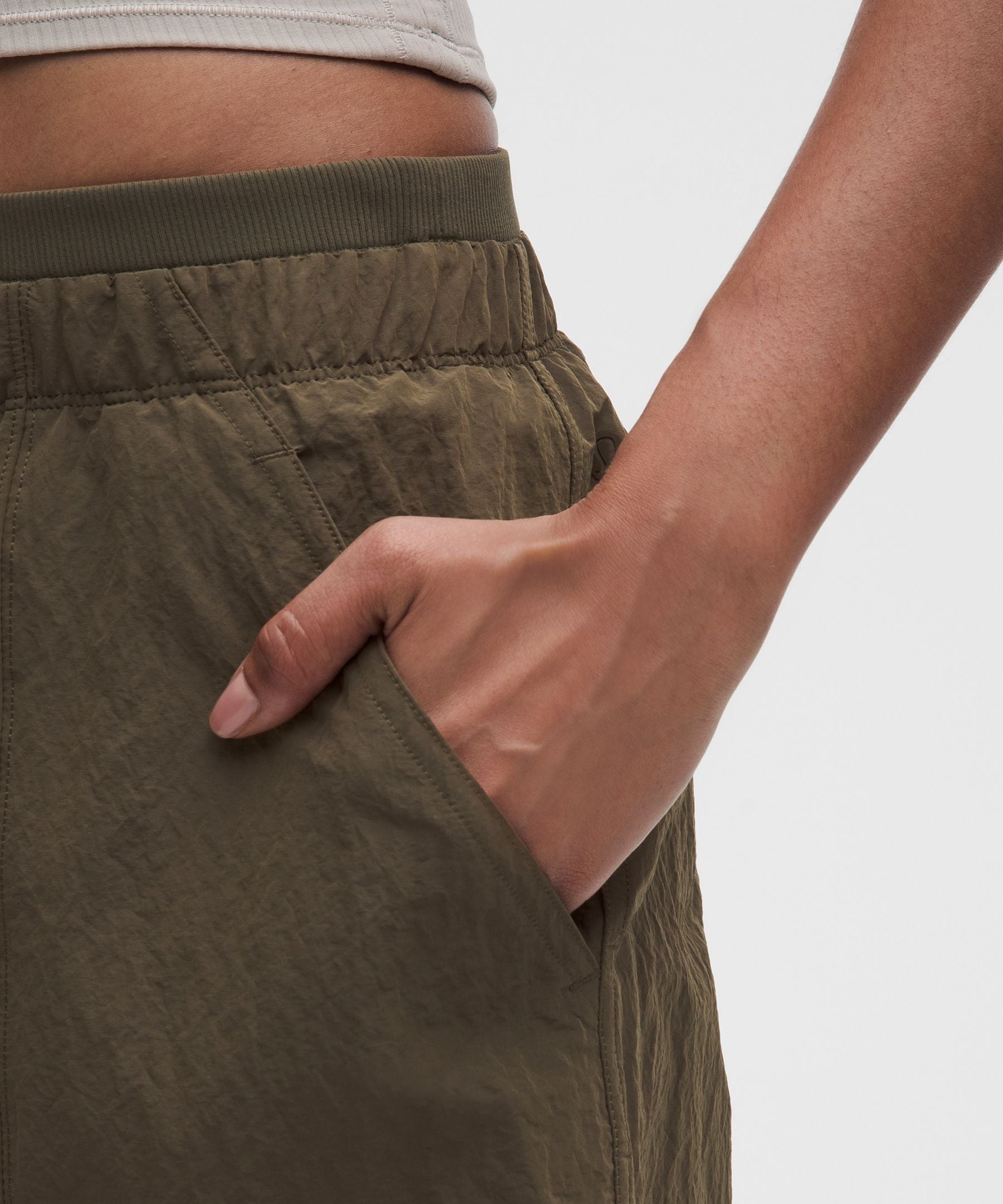 Lululemon Crinkle Nylon Mid-Rise Barrel-Leg Pant