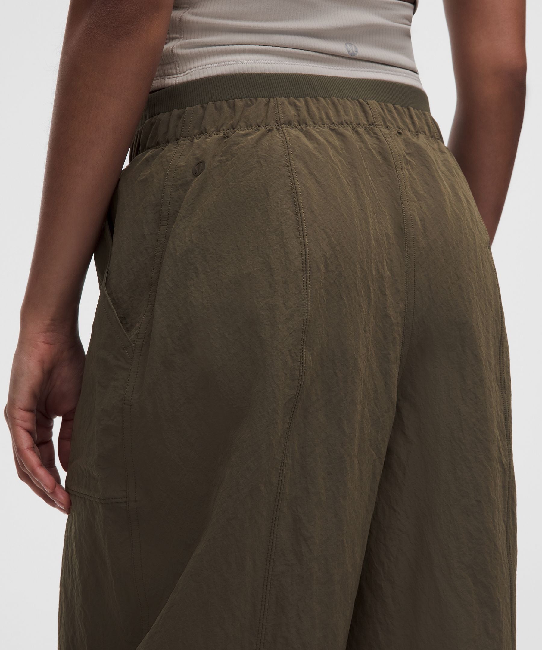 Lululemon Crinkle Nylon Mid-Rise Barrel-Leg Pant