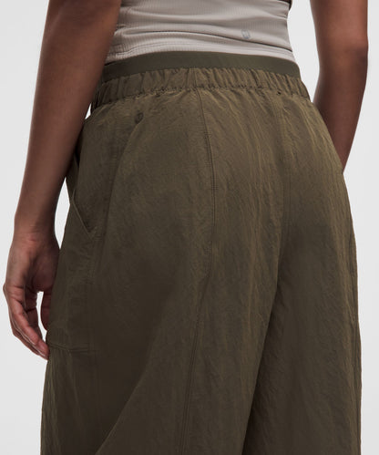 Lululemon Crinkle Nylon Mid-Rise Barrel-Leg Pant