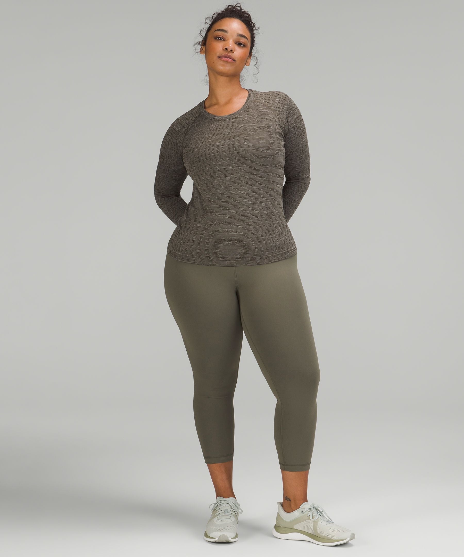 Lululemon Wunder Train High-Rise Crop 23" Army Green