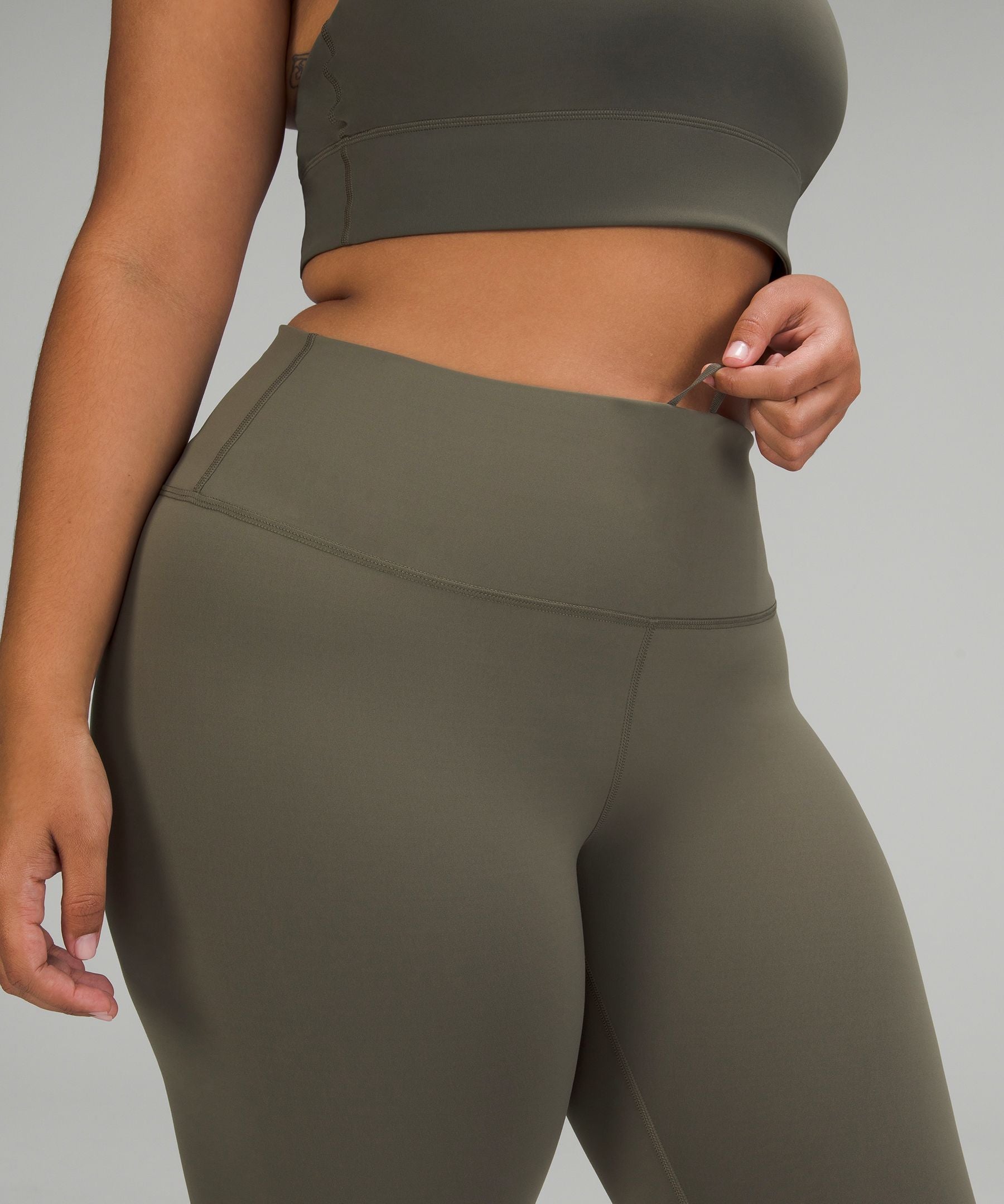 Lululemon Wunder Train High-Rise Crop 23" Army Green