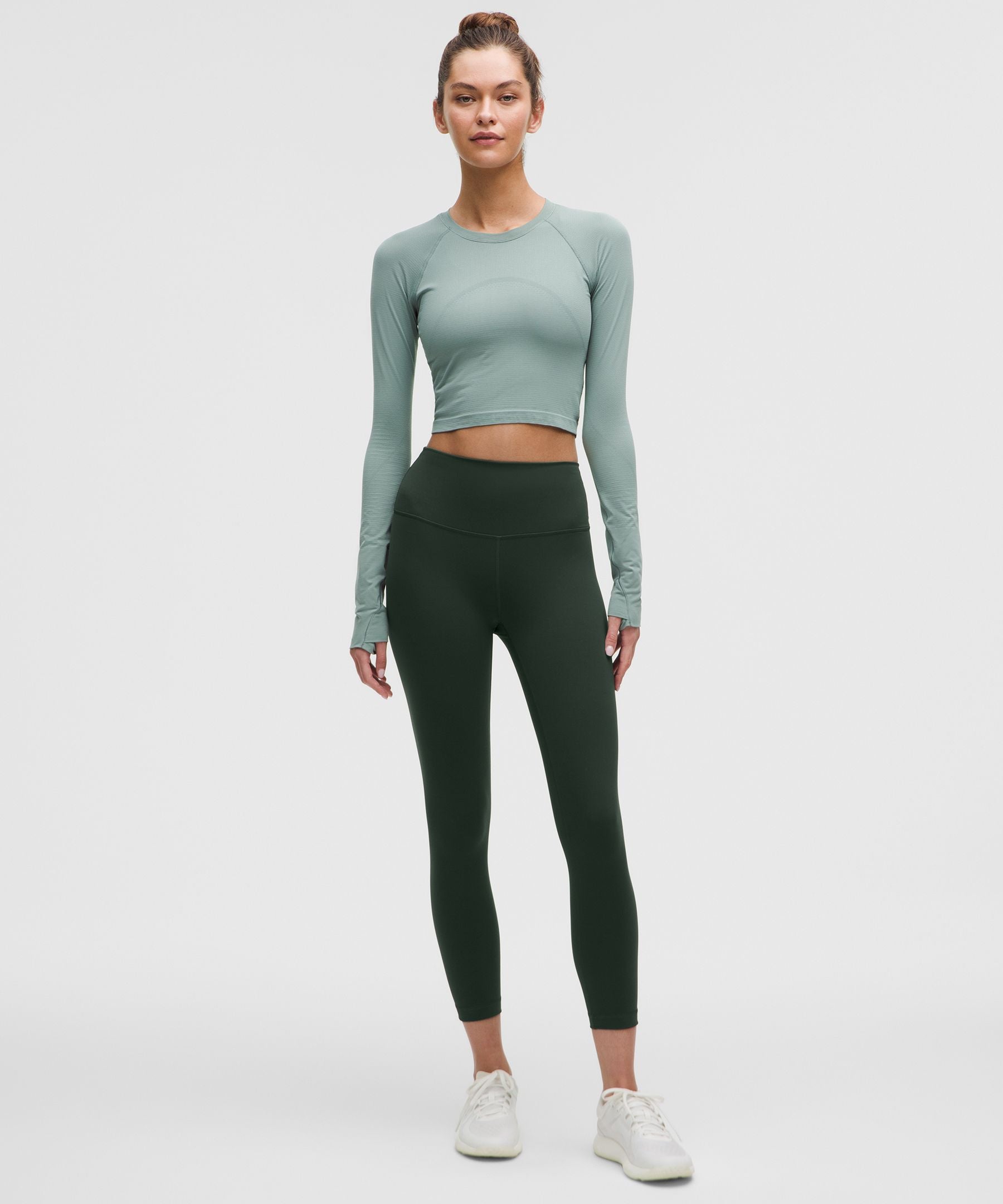 Lululemon Wunder Train High-Rise Crop 23" Rainforest Green